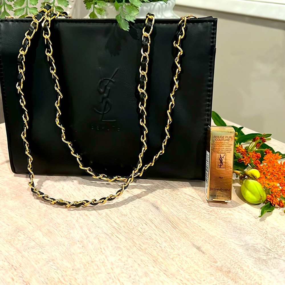 🆕YSL Black Shoulder Clutch + NEW YSL Satin lipstick 💄 RM